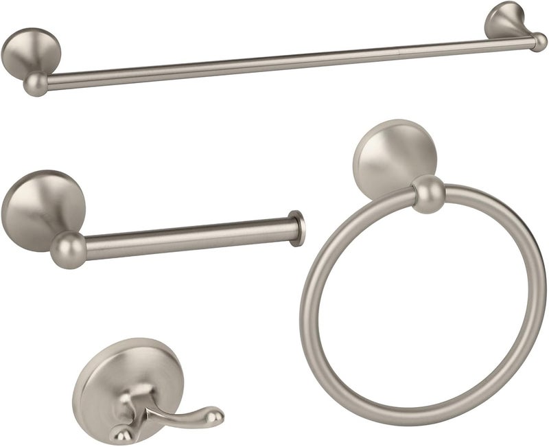 Ntipox 4 Piece Antique Bathroom Hardware Accessories Set Brushed Nickel,24 Inch Towel Bar Set,Towel Rack,Bathroom Towel Holder Set - Image 1